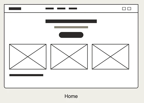 Desktop home wireframe