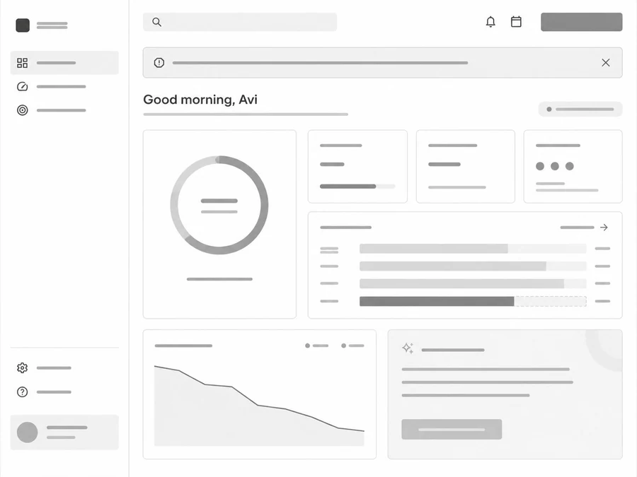 Dashboard wireframe