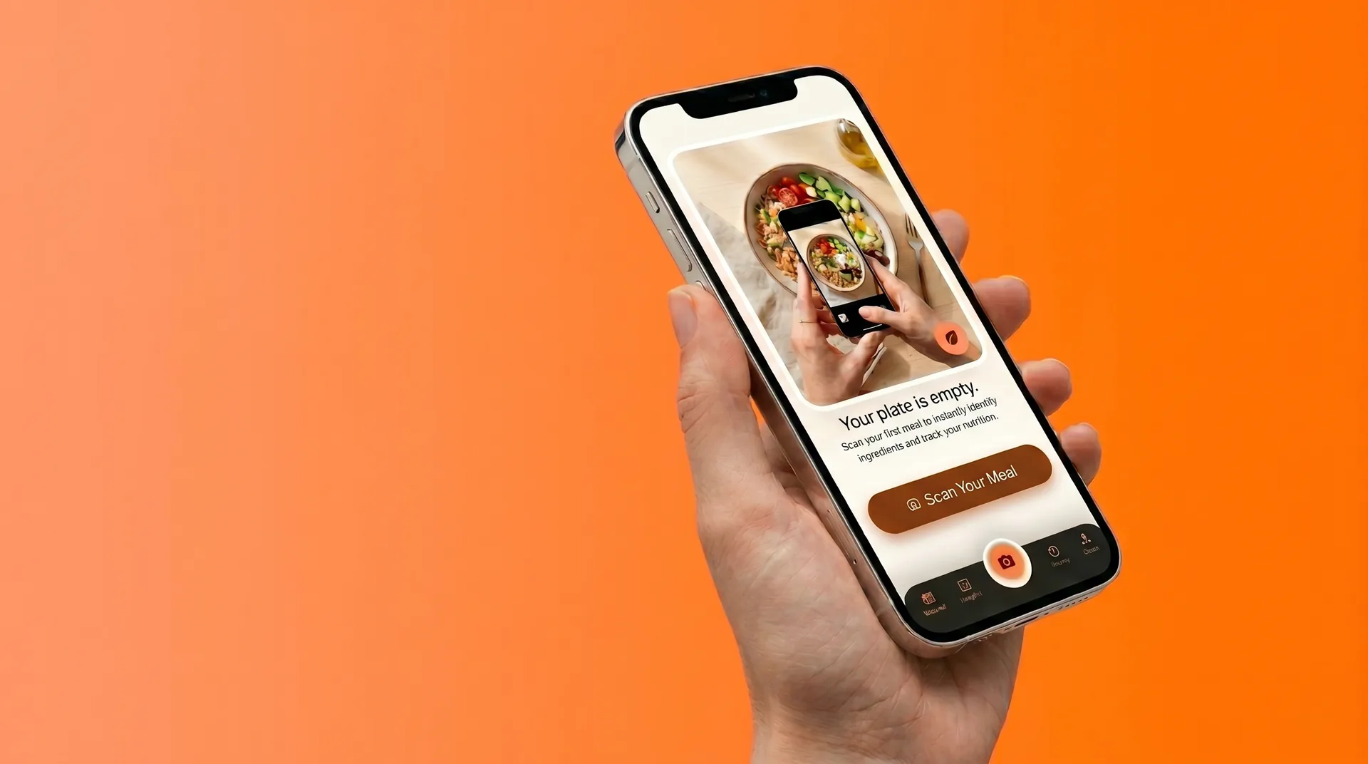 Empty state screen prompting the user to scan their first meal